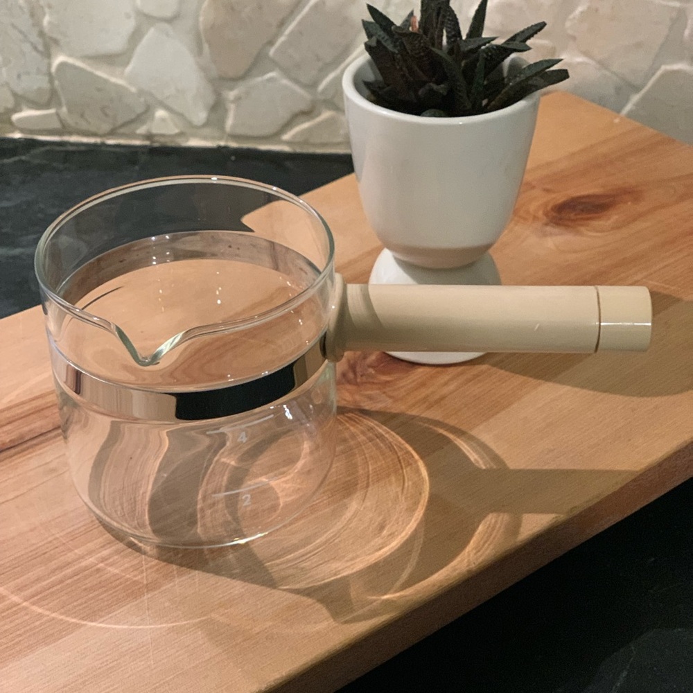 VINTAGE ESPRESSO CARAFE | White & Clear Glass